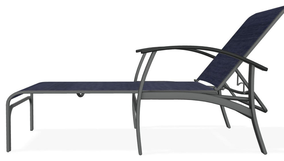 Belle Isle Sling 4-Position Outdoor Chaise Lounge, Collect Indigo/Graphite