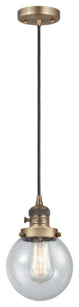 INNOVATIONS 201CSW-BB-G204-6-LED 1-Light Mini Pendant Brushed Brass