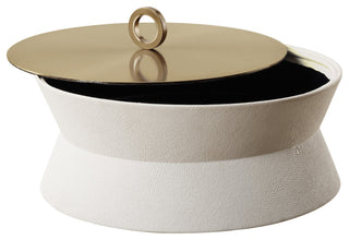 Uttermost Luxe White Shagreen Round Box