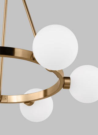 Clybourn Six Light Chandelier, Satin Brass