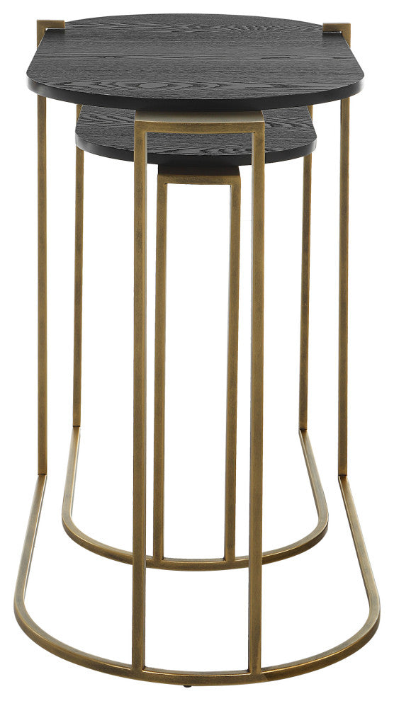 Aztec Wood Nesting Tables, Set/2"