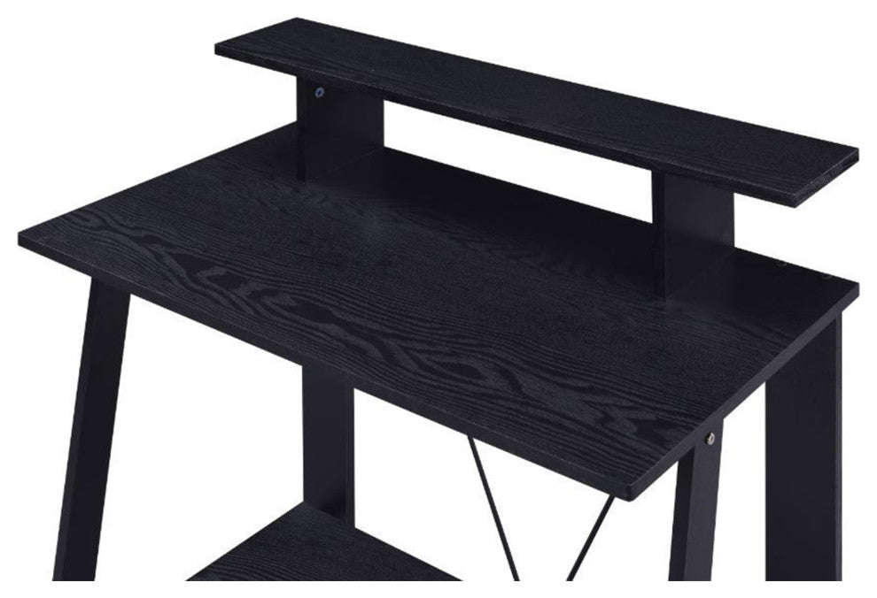 Wooden Writing Desk, Black Finish
