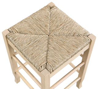 Square Rush Backless Counter Bar Stool, Blonde Oak