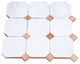 Contemporary Zellige Tile, White With Terracotta, 8-Panels 12x12"