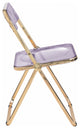 Lawrence Acrylic Folding Chair With Gold Frame, Magenta