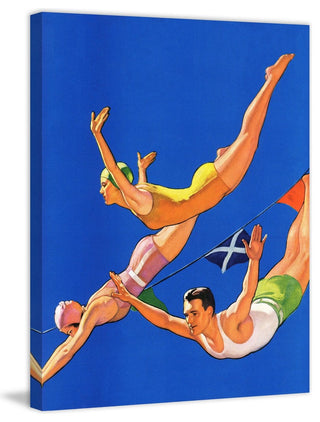 "Free Diving" Painting Print on Wrapped Canvas