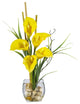 Calla Lilly Liquid Illusion Silk Flower Arrangement, Yellow