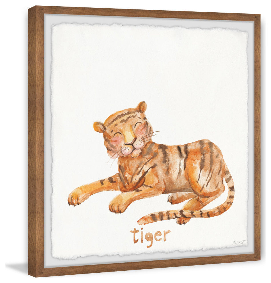 "Hello Little Tiger" Framed Painting Print, 32x32