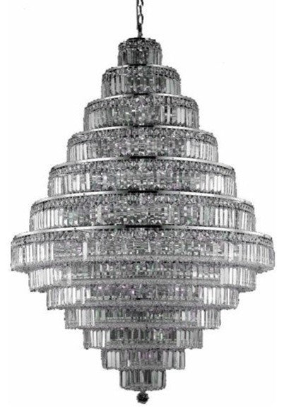 Elegant Maxim Foyer Hall Light, Chrome Finish With Royal Cut Crystal