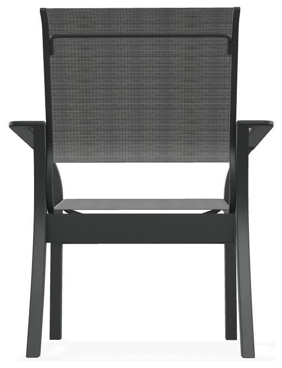 Leeward Sling Stackable Outdoor Dining Chair, Destiny Steel/Graphite