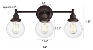 CHLOE Lighting Milo Transitional 3 Light OilRubbed Bronze BathVanity Fixture 24"