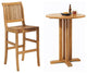 Teak Outdoor Giva Bar Set, 1 Table and 2 Chairs