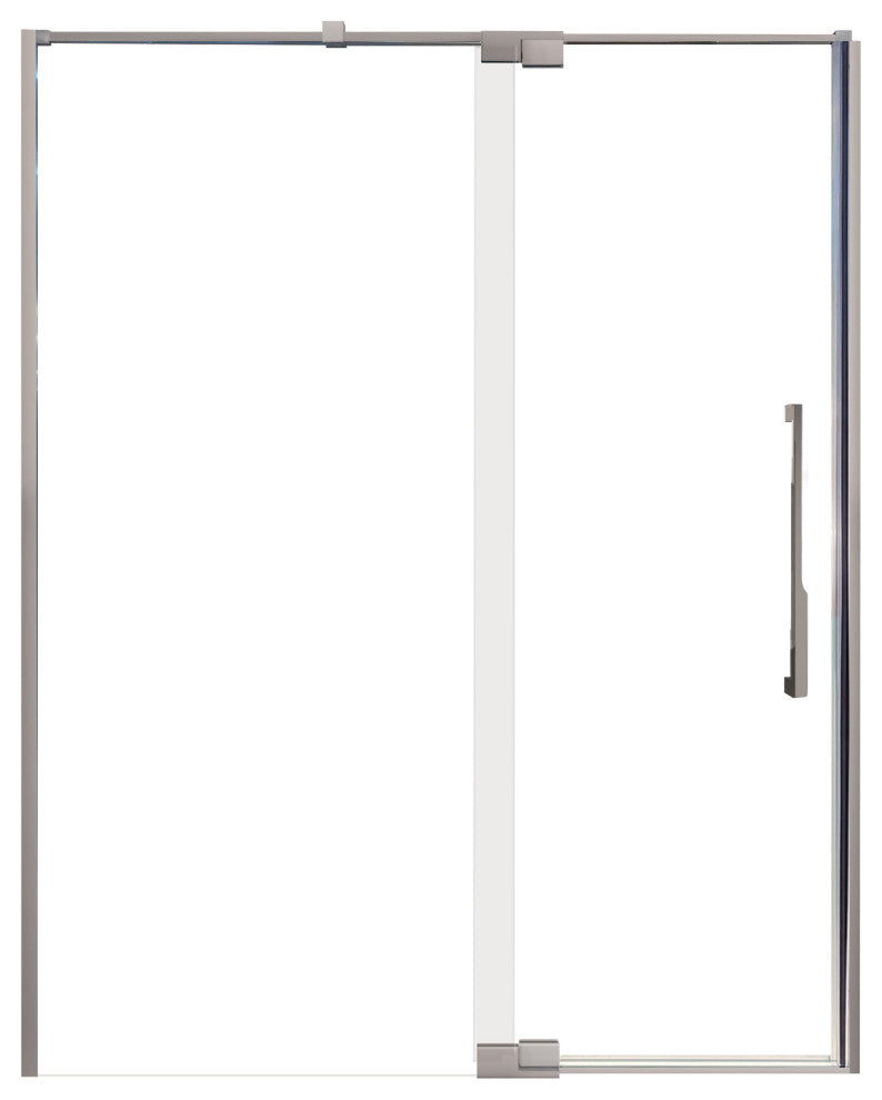 Transolid Irene 60"W x76"H Pivot Shower Door in Brushed Stainless w/ Clear Glass