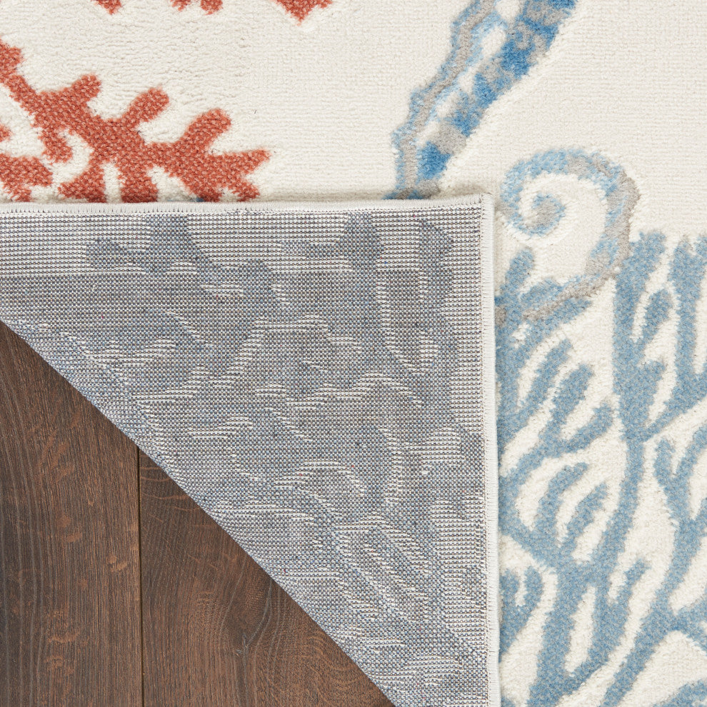 Nourison Pompeii 7'10" x 9'10" Ivory/Multi Nature-inspired Indoor Rug