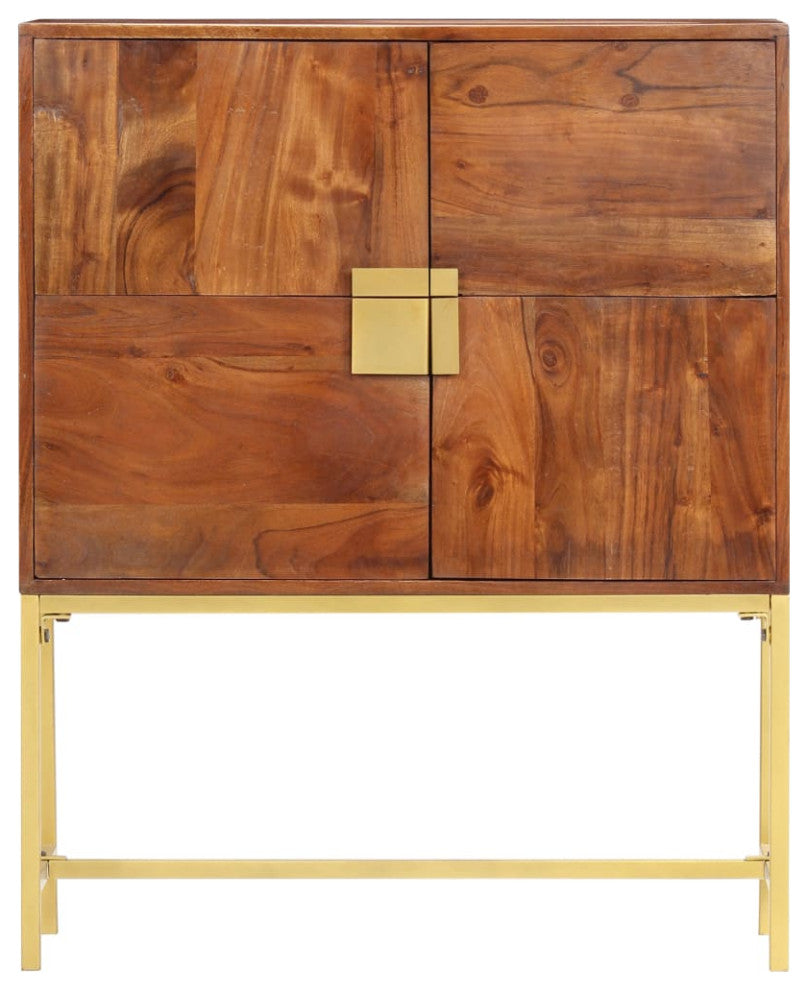 vidaXL Highboard Freestanding Storage Cabinet Accent Cabinet Solid Acacia Wood