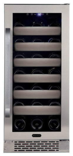 33 Bottle Seamless Stainless Steel Door Single Zone Built-In Wine Refrigerator