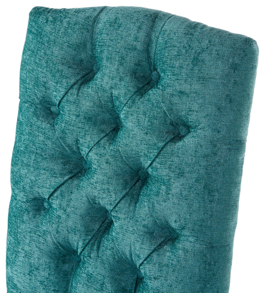 GDF Studio Clark Soft Fabric Dining Chairs, Set of 2, Teal Green