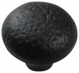 Antique Round Kitchen Cabinet Knobs Black Wrought Iron 1.25" D Pack of 10