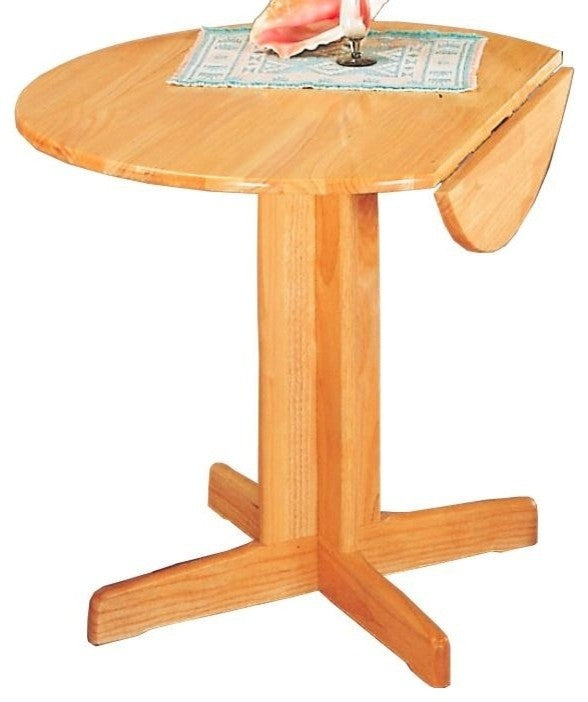 Wooden Round Dining Table, Natural Brown