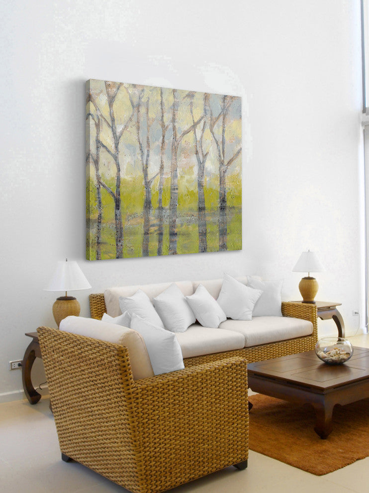 "Whispering Treeline I" Painting Print on Wrapped Canvas, 18"x18"