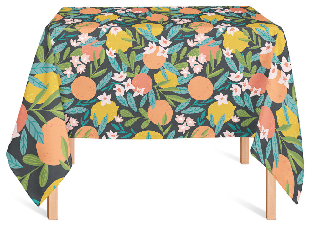 Citrus Fruit Black 2 58x58 Tablecloth