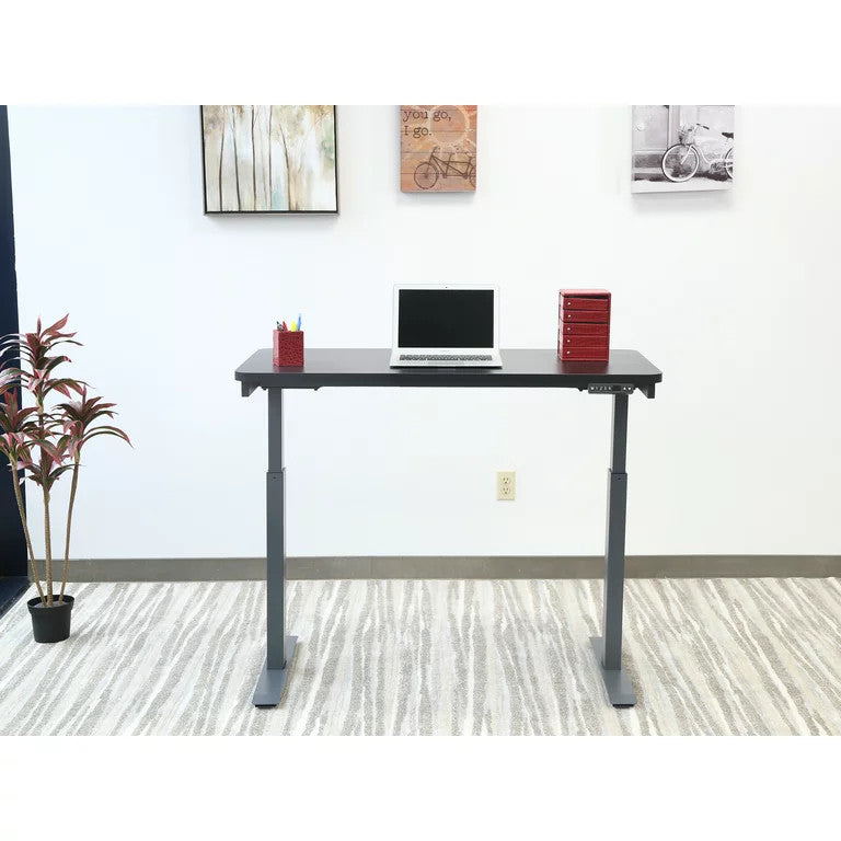 Electric Desk, Metal Legs & Adjustable Top With Motorized Control System, Black