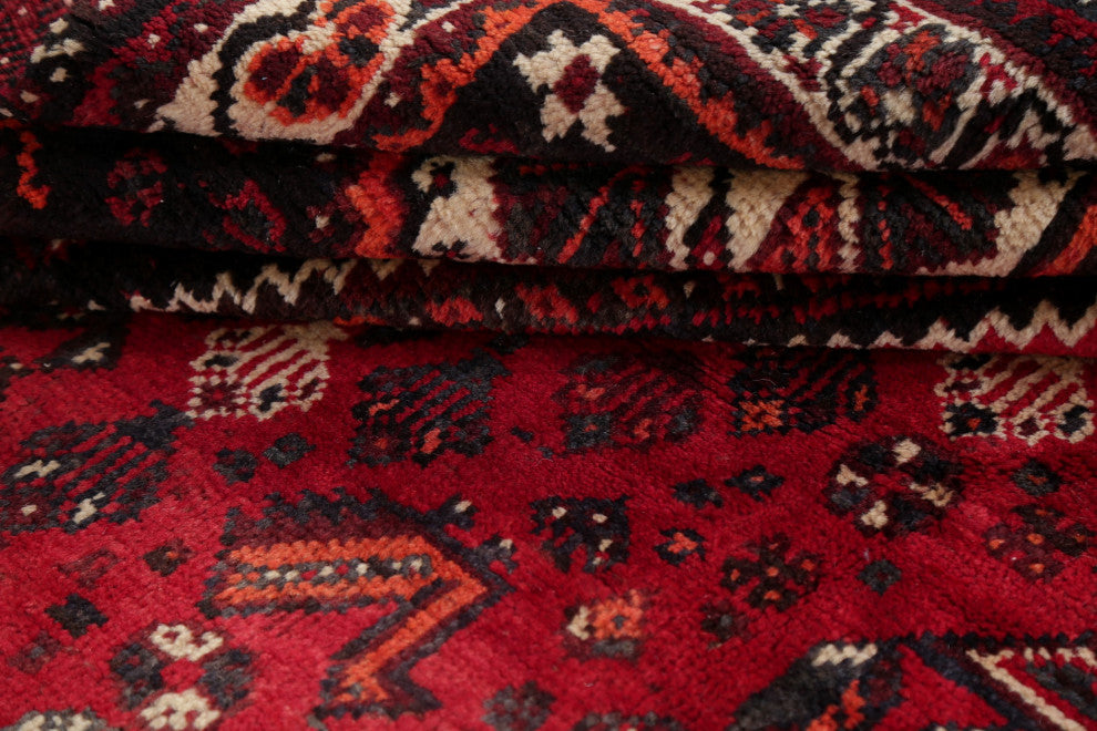 Consigned, Hand-Knotted Vintage Oriental Traditional Persian Area Rug, Red, 7x11