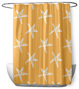70"Wx73"L Starfish Shower Curtain, Egg Yolk Yellow