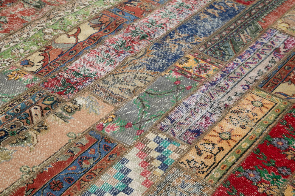 Rug N Carpet - Handmade Oriental 8' 0" x 10' 1" Decorative Patchwork Area Rug