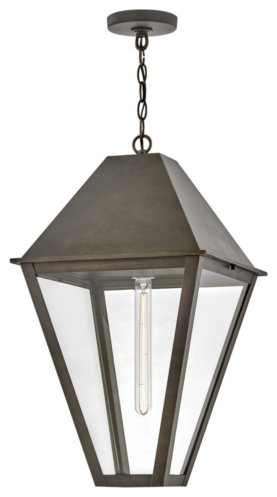 Endsley LED Hanging Lantern, Blackened Brass