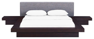 Modway Freja 3-Piece Queen Fabric Bedroom Set, Cappuccino/Gray