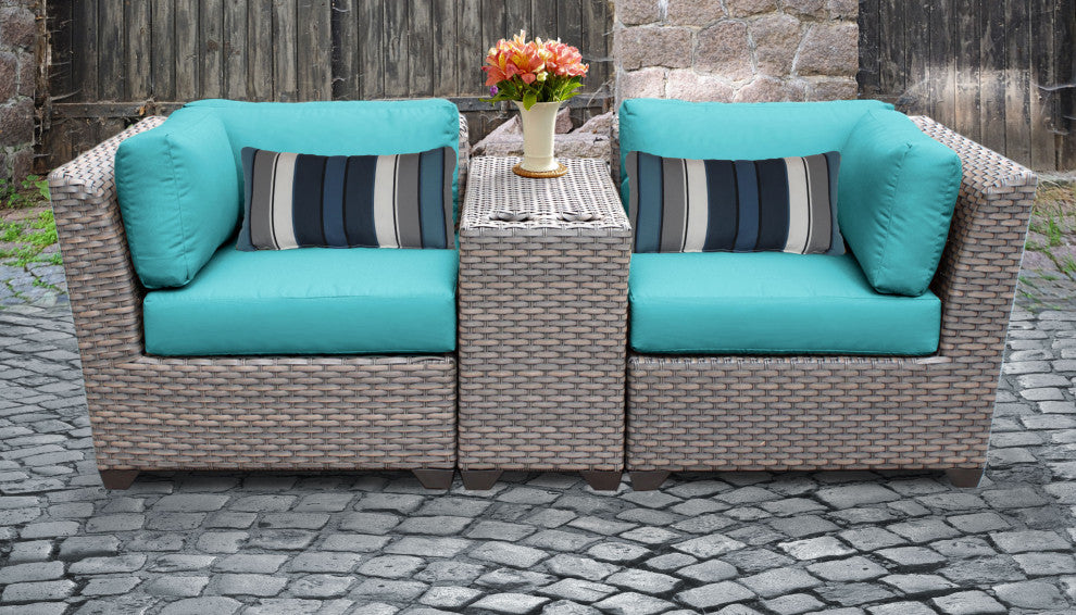 Florence 3 Piece Outdoor Wicker Patio Furniture Set 03b