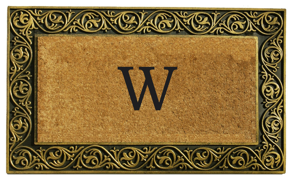 Prestige Gold Monogram Doormat 18"x30", Letter W