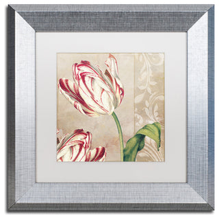 Color Bakery 'Peppermint Tulips I' Art, Silver Frame, White Matte, 11"x11"