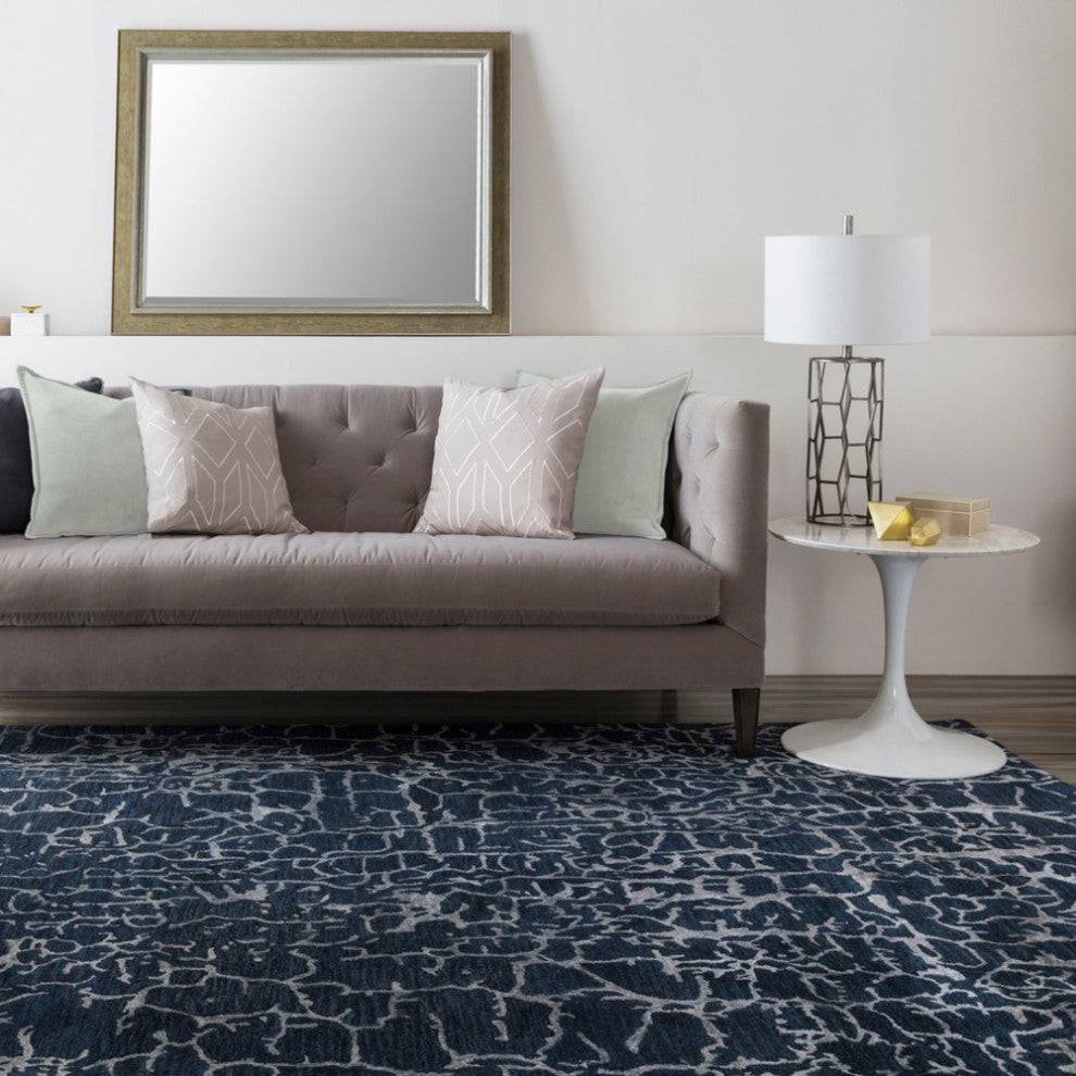 Surya Banshee BAN-3306 Modern Area Rug, Navy, 6' x 9' Rectangle