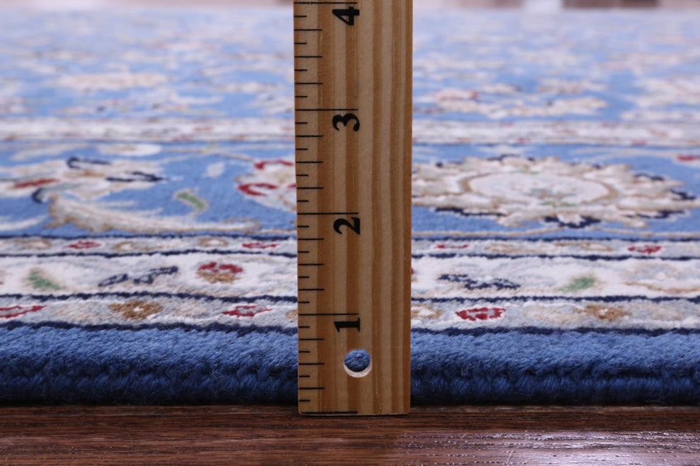 Hand-Knotted Wool & Silk Persian Nain Rug 7' 10" X 16' 2" - Q13123