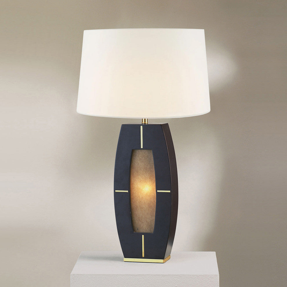 Delacey Table Lamp with Nightlight - Ebony