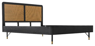 Armen Living Saratoga Modern Wood King Platform Frame Bed in Black