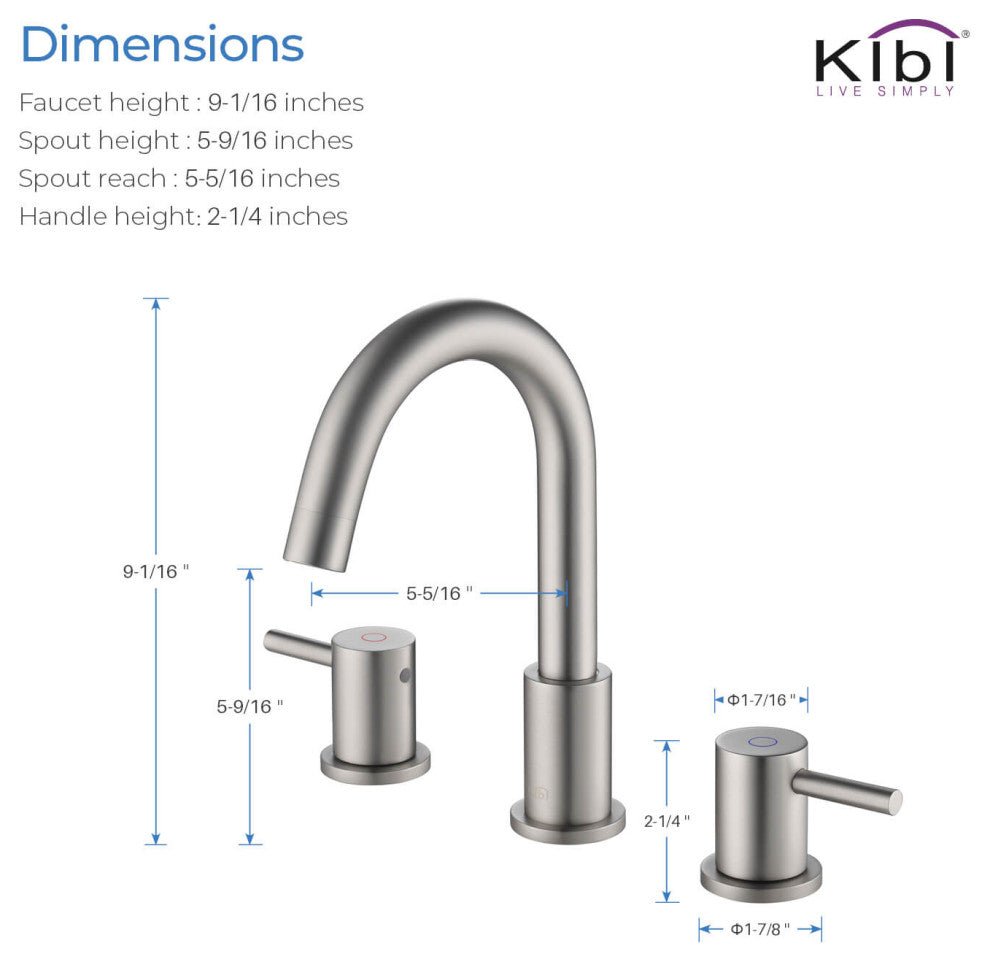Circular Widespread Sink Faucet With Pop-Up Drain, Brush Nickel