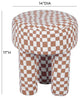 Claire Brown Checkered Boucle Stool - Brown