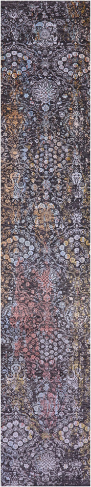 Runner Modern Wool & Silk Handmade Rug 2' 7" X 14' 0" - Q14910