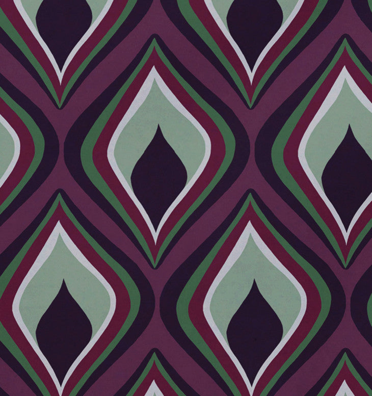 Candlelight Geometric Print Placement, Mulberry, Set of 4