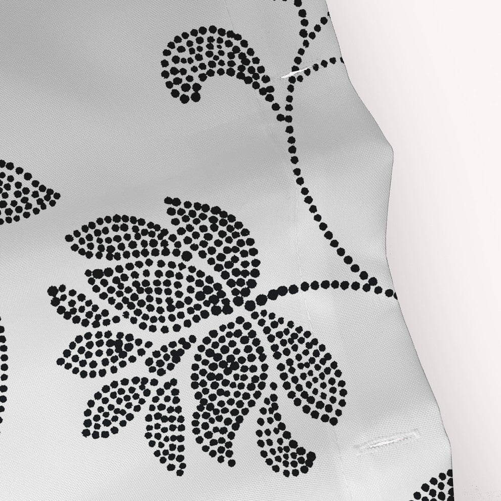70"Wx73"L Traditional Floral Shower Curtain, Black