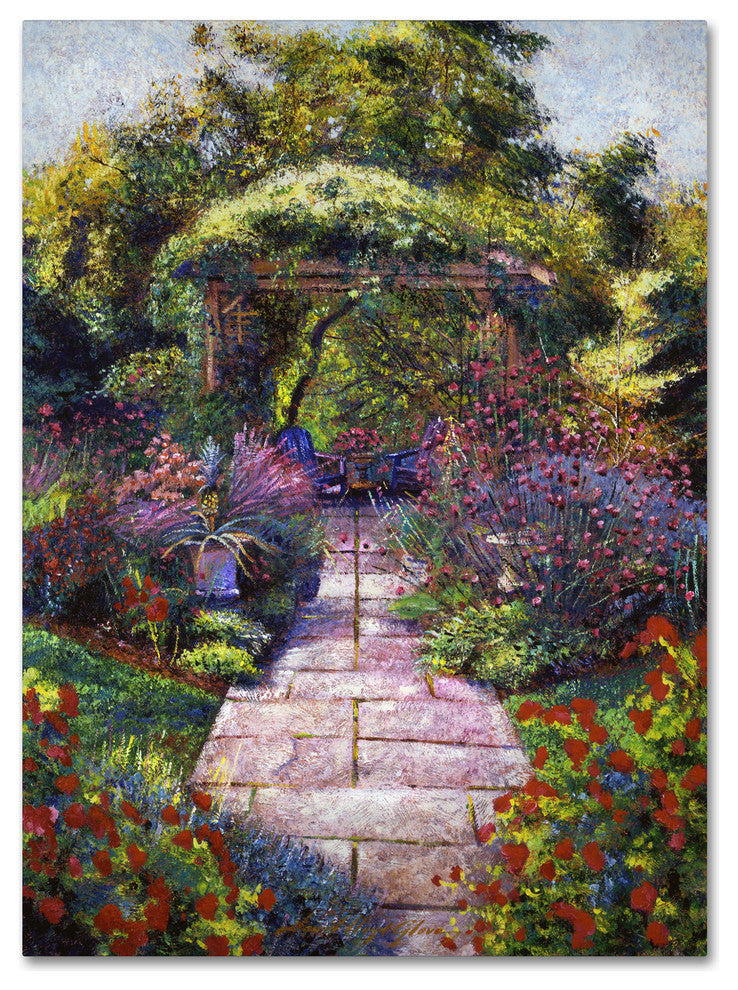 David Lloyd Glover 'Two Blue Garden Chairs' Canvas Art, 24"x32"