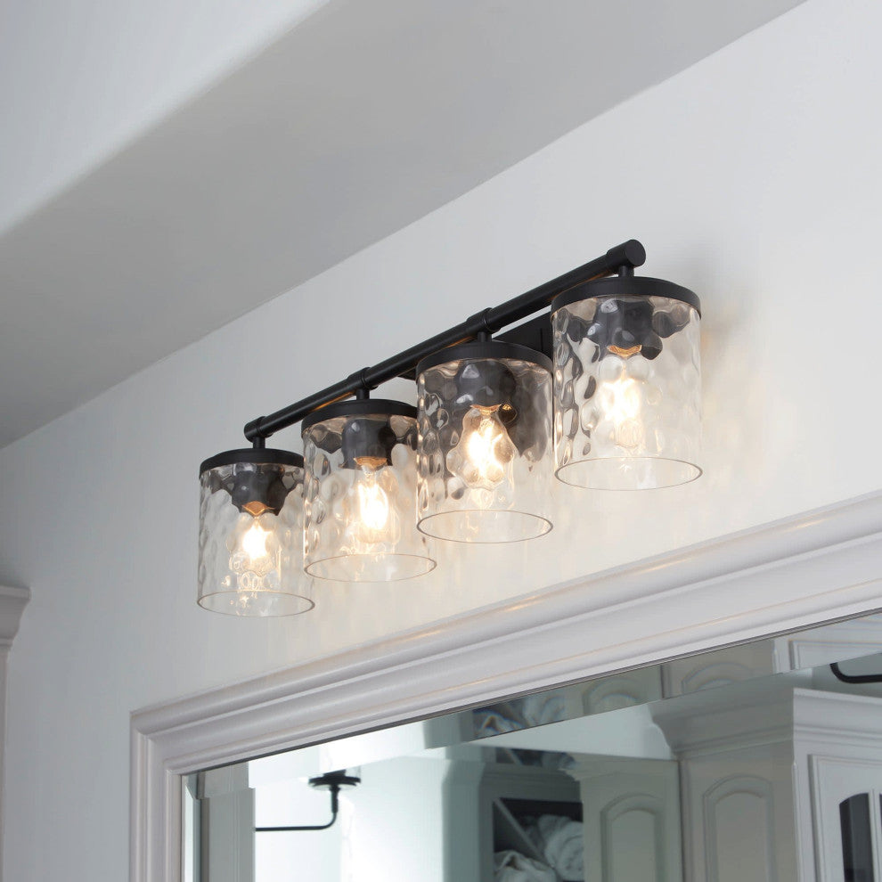 Quorum International 517-4 Starky 4 Light 28"W Vanity Light - Matte Black