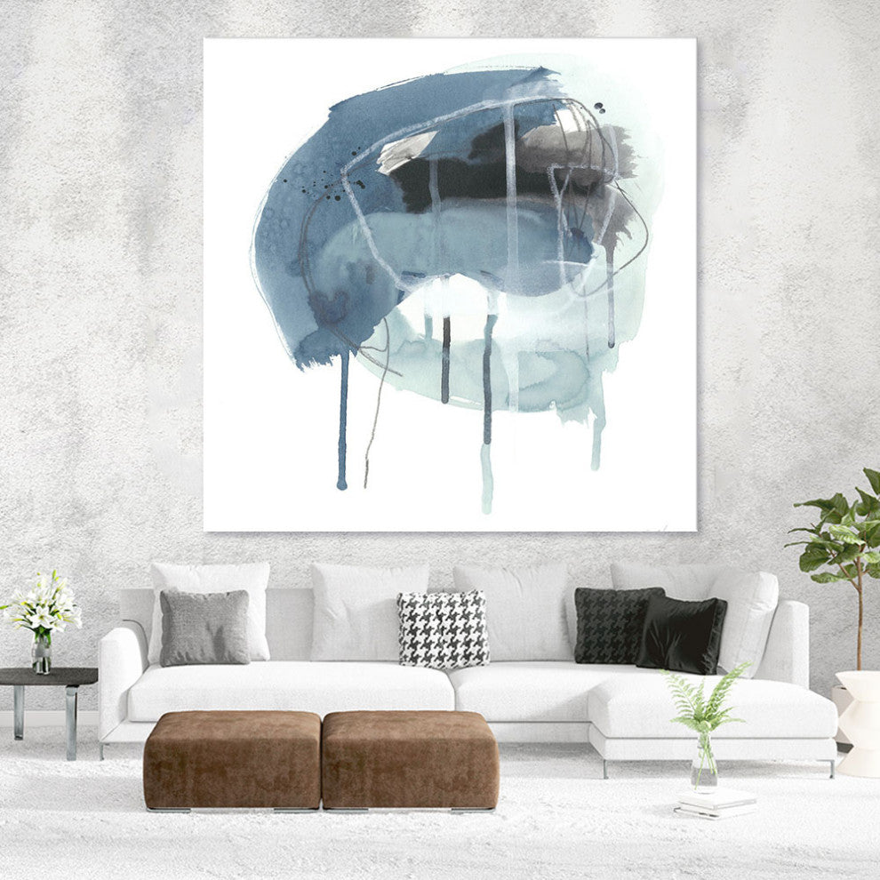 "Incidental Indigo IV" Fine Art Giant Canvas Print, 54"x54"