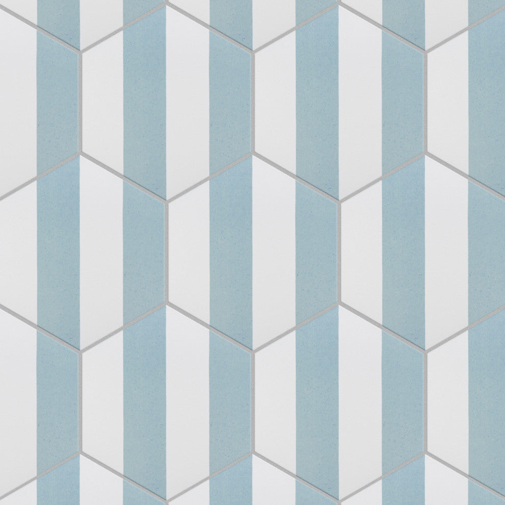 Porto Capri Hex Aqua Porcelain Floor and Wall Tile