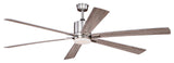 Wheelock 72" Ceiling Fan, Satin Nickel