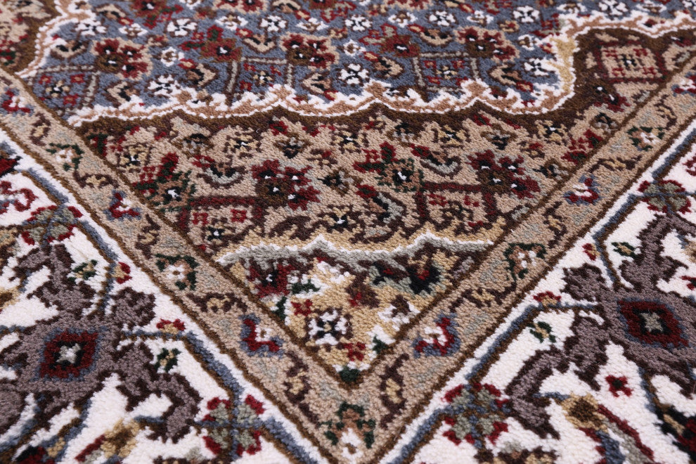 2' 7" X 25' 8" Hand Knotted Wool and Silk Persian Tabriz Runner Rug Q8947
