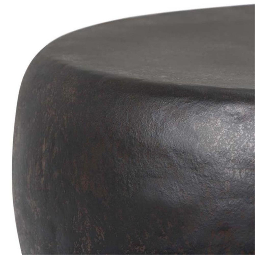 Pemberly Row 20" Industrial Metal Accent Side Table in Bronze